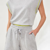 Techno Lux Pull On Short | Light Grey Mix