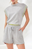 Techno Lux Pull On Short | Light Grey Mix
