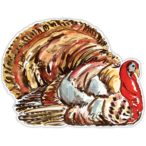 Paper Placemats- Handpainted Brown Turkey Die-Cut