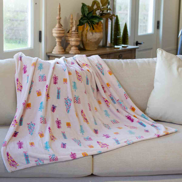 Twinkle Tree Throw Pink/Multi 50x60