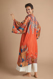 Trailing Wisteria Kimono Gown- Terracotta