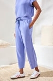 Barrel Crop Jogger with Pockets | Baja Blue