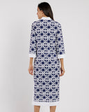 Katie Jude Cloth Dress | Bamboo Rattan Navy White