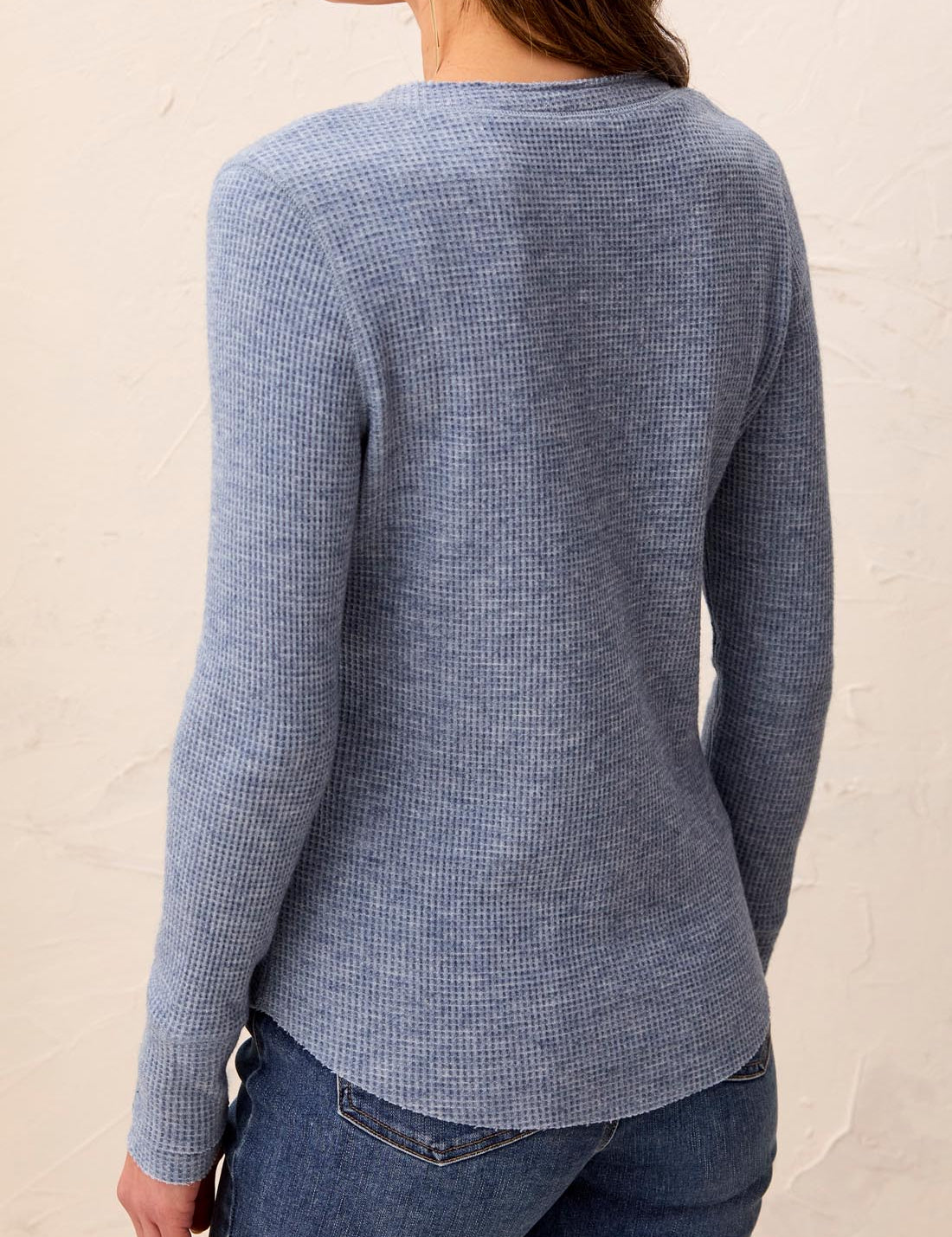 Brushed Waffle Knit Henley Long Sleeve Shirt