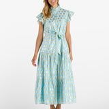 Mirabella Dress | Foulard Border Light Aqua