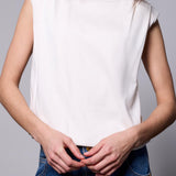 Padded Shoulder Muscle Tee | Cream