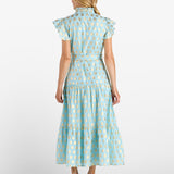 Mirabella Dress | Foulard Border Light Aqua