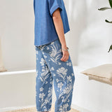 Flowy Popover Short Sleeve Shirt | Fjord Blue