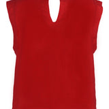 Joanne Sleeveless Crop Top with Trim | Tomato