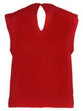 Joanne Sleeveless Crop Top with Trim | Tomato