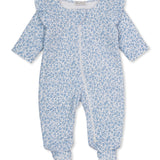 Printed Jacquard Footie with Zipper | Fall Blooms