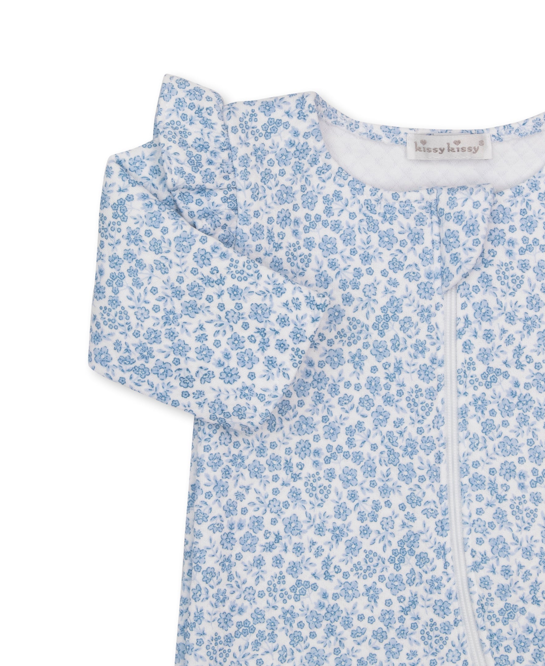 Printed Jacquard Footie with Zipper | Fall Blooms