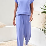Short Sleeve Top with Pockets | Baja Blue