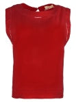 Joanne Sleeveless Crop Top with Trim | Tomato