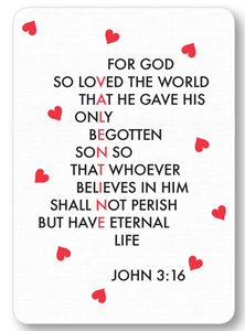 Valentine Love- John 3:16 Enclosure Card