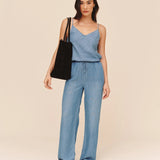Wide Leg Drawstring Pants | Indigo Harbor Wash