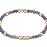 Worthy Pattern 3mm Bead Bracelet- Amethyst