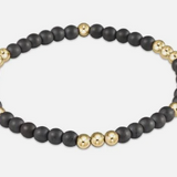 Worthy Pattern 3mm Bead Bracelet- Hematite
