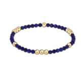 Worthy Pattern 3mm Bead Bracelet- Lapis
