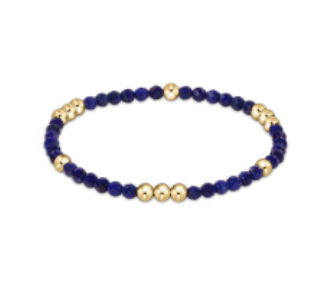 Worthy Pattern 3mm Bead Bracelet- Lapis