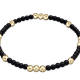 Worthy Pattern 3mm Bead Bracelet- Matte Onyx