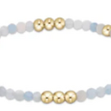 Worthy Pattern 3mm Bead Bracelet - Aquamarine