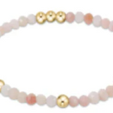 Worthy Pattern 3mm Bead Bracelet - Pink Opal