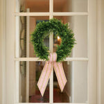 a wreath on a door