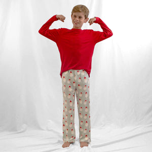 Youth Jolly Santa Sleep Pants Misty Blue/True Red