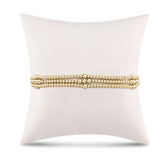 3-Strand Classic Beaded Signature Cross Gold Bracelet