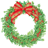 Boxwood and Berries Wreath Placemats Set of 4