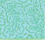 Block Print Leaves Green/Blue