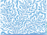 Block Print Leaves Green/Blue