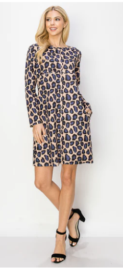 Aurora Suede Dress Cheetah