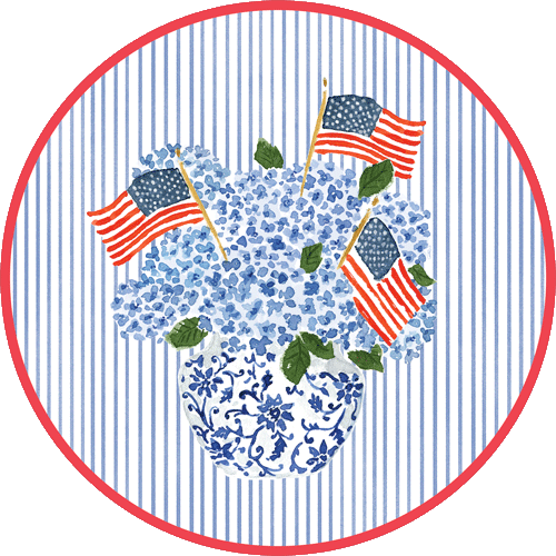 Paper Placemats Flags & Hydrangeas