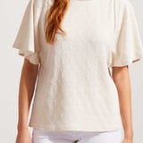 Flutter Sleeve Top Eggshell