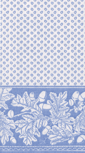 GT Oak Leaves & Acorns French Blue & White Paper Linen