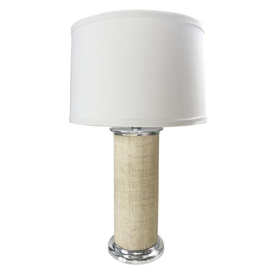 7401 Sand Faux Grasscloth Column Table Lamp