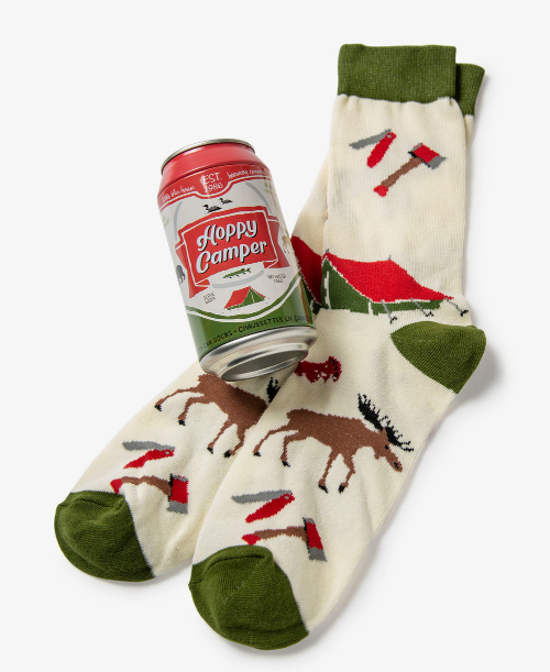 Hoppy Camper Men's Beer Can Socks