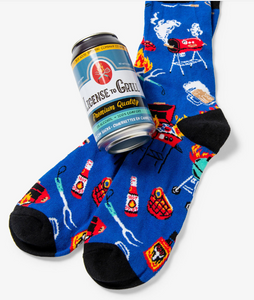 License To Grill Men's Beer Can Socks