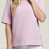 Boat Neck Blouse Side Slits