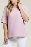 Boat Neck Blouse Side Slits