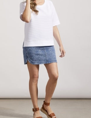 Boat Neck Blouse Side Slits