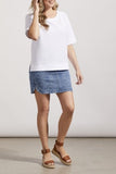 Boat Neck Blouse Side Slits