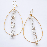 3203AB Acrylic Bar on Double Bale Hoop Earring