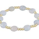Admire Gold 3mm Bead Bracelet- Aquamarine