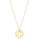 16" Necklace Gold- Guardian Angel Gold Disc