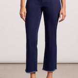 Audrey Pull-On Straight Crop Pant- Rinse