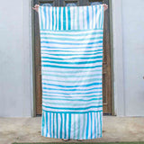 Barbados Stripe Beach Towel Turquoise/Sky/Palace Blue/Aruba Blue 34x70