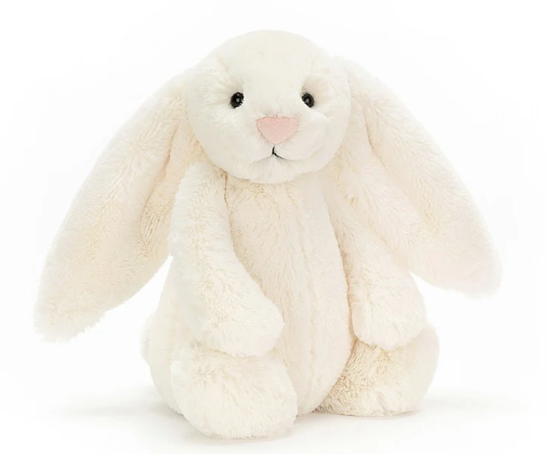 a white stuffed animal rabbit